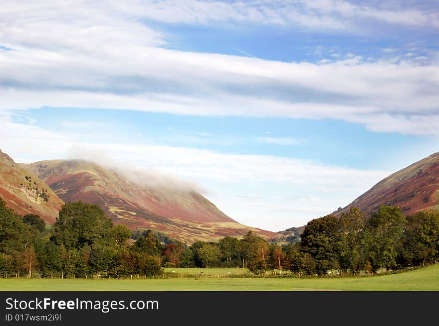 Valley between mountains in Scotland