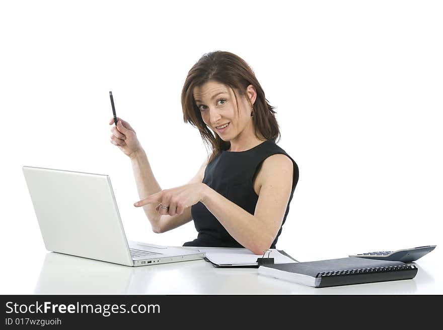 Beautiful businesswoman in her office