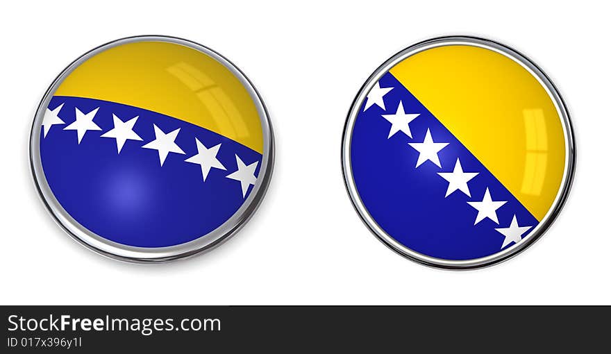 Button style banner in 3D of Bosnia Herzegovina. Button style banner in 3D of Bosnia Herzegovina