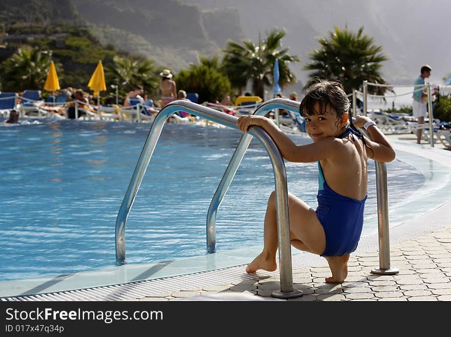 Fun in a swimming pool. Fun in a swimming pool