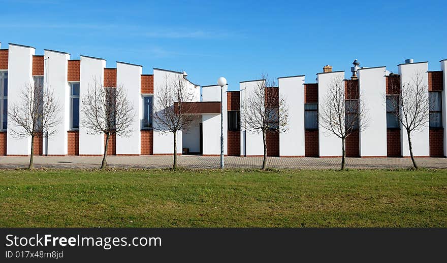 Panorama with white building