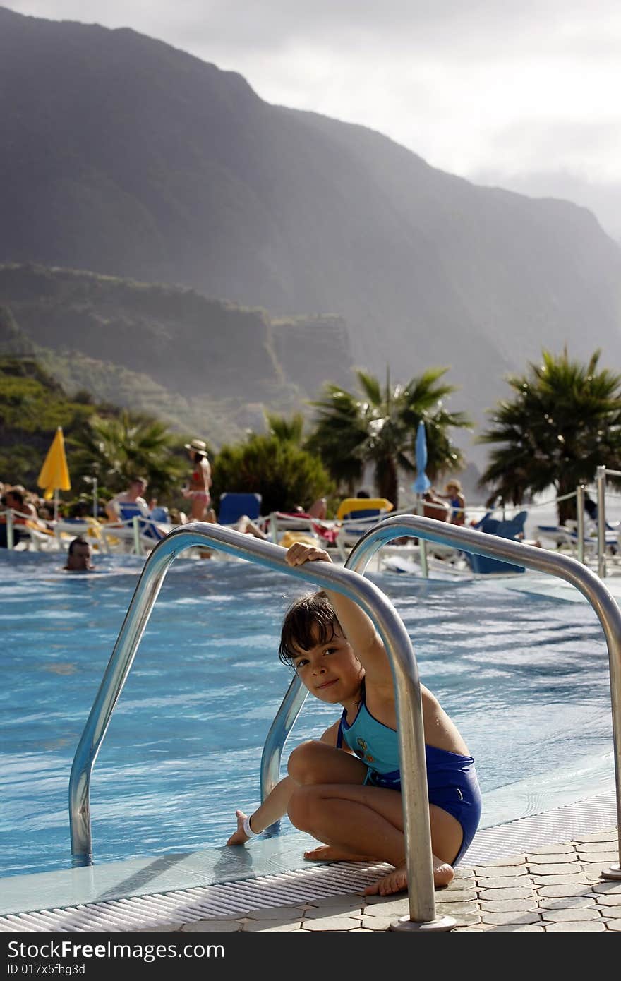 Fun in a swimming pool. Fun in a swimming pool