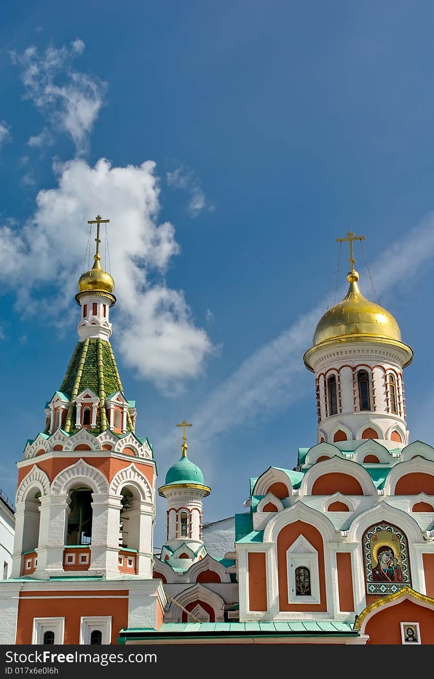 Kazan Cathedral, a Russian Orthodox church. Red Square, Moscow, Russia