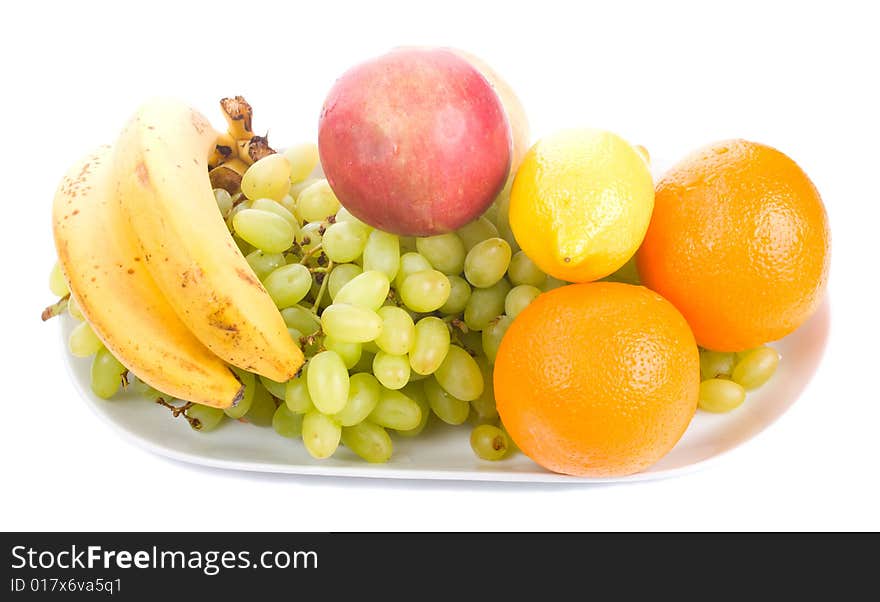 Many Fruits On Plate