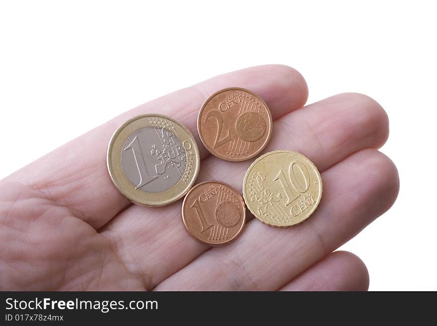 Euro Coins on Fingers