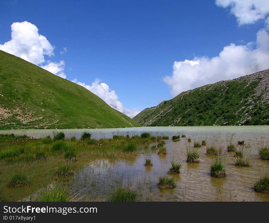 Lake of Donguz-Orunkel near Elbrus, North Caucasus Mountains, Russia