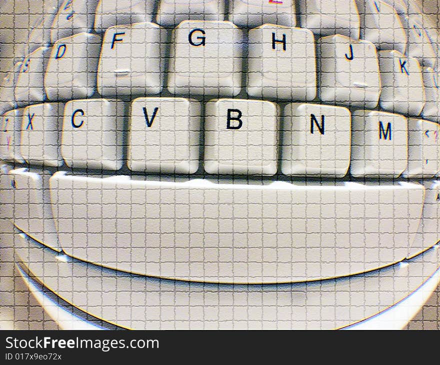 A close-up of smiling computer keyboard