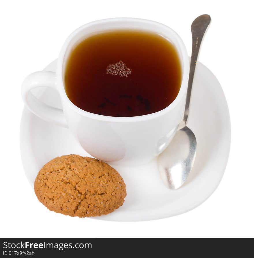 Tea And Spoon With Cookie