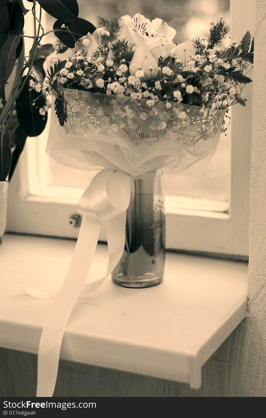 Wedding Bouquet And Window