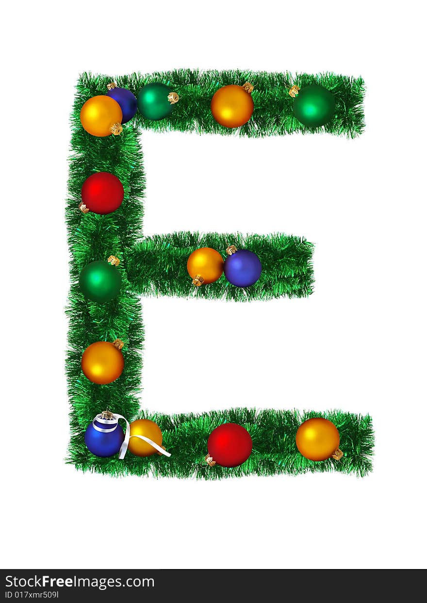 Christmas alphabet isolated on a white background - E. Christmas alphabet isolated on a white background - E