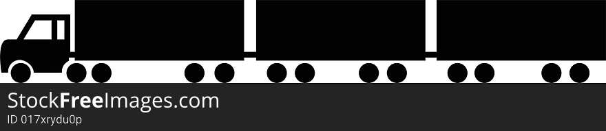 Illustration of a road train