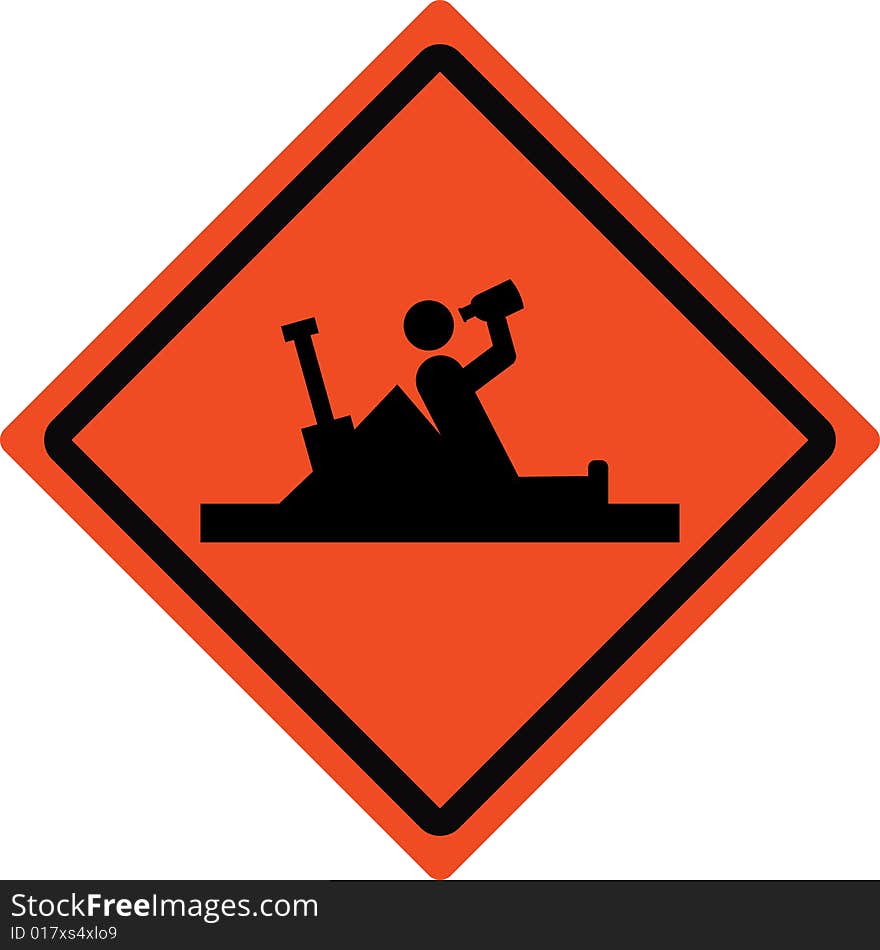 Illustration of a funny roadsign. Illustration of a funny roadsign