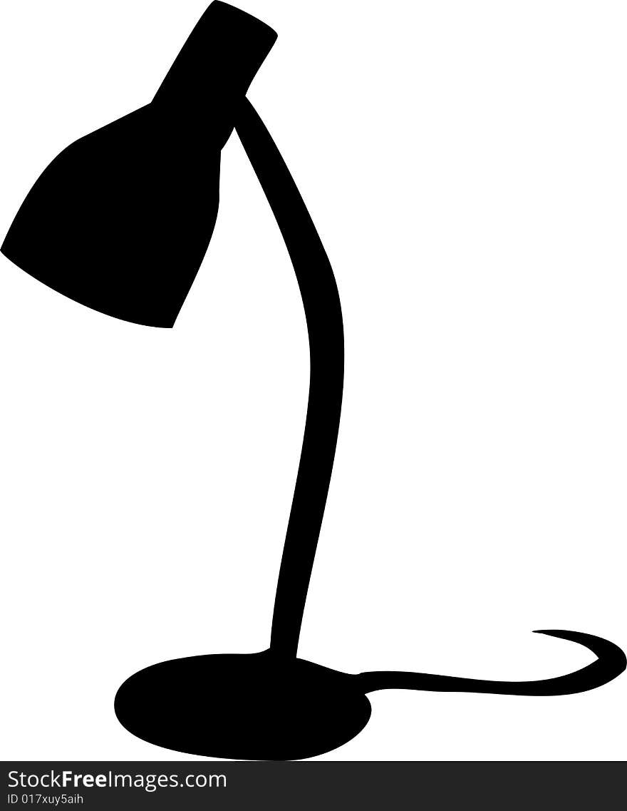 Illustration of a black table lamp