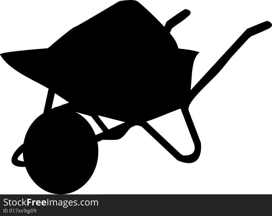 Illustration of a loaded wheel barrow