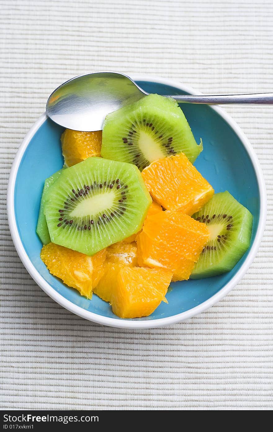 Dessert of kiwi and orange