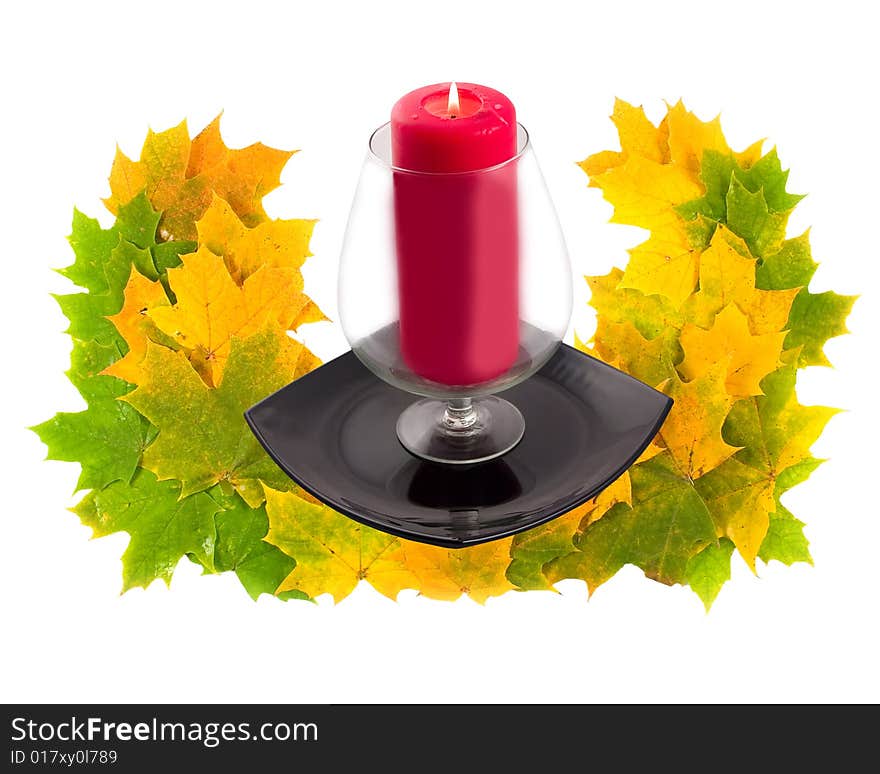 Wreath With Wine Glass On Black Plate