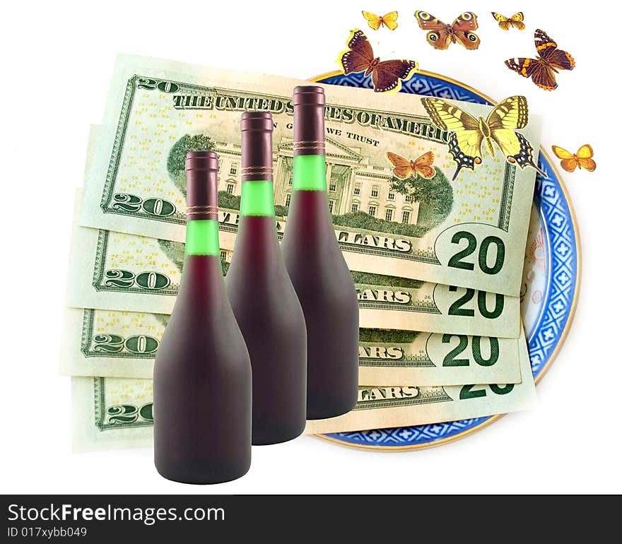 Butterflies Fly Dollars And Wine