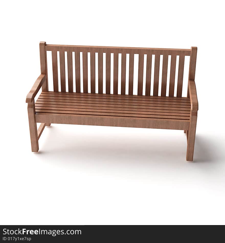 Isolated Wood Bench