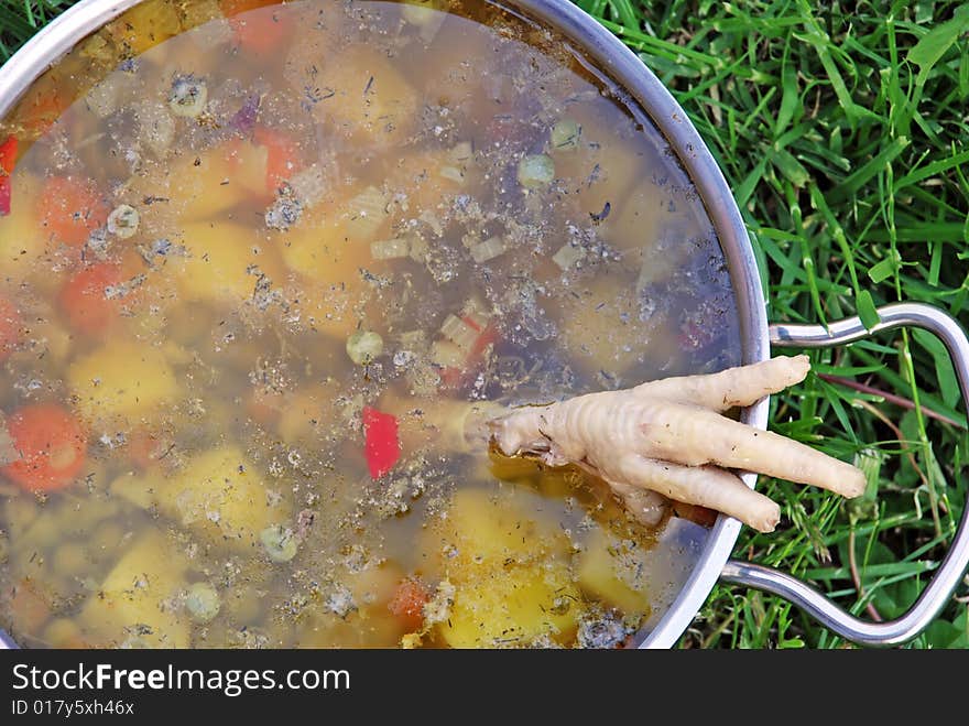 Chicken soup with vegetables