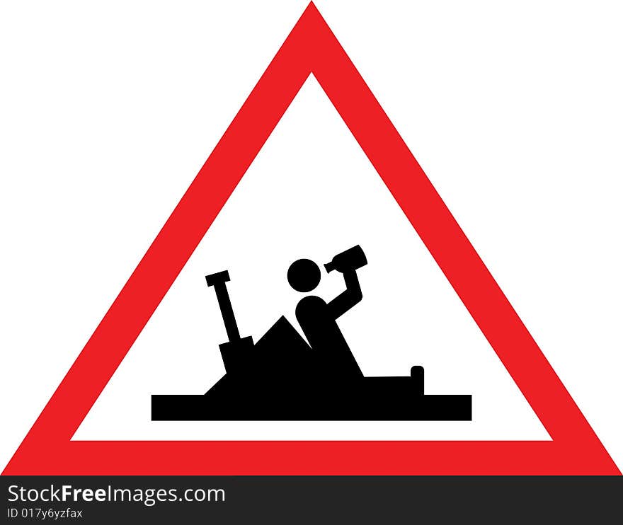 Illustration of a road work ahead fun sign