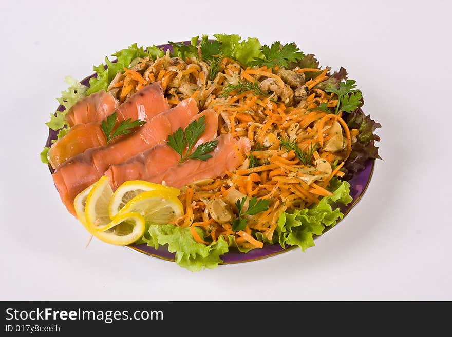 Fresh salad with mixed leaves