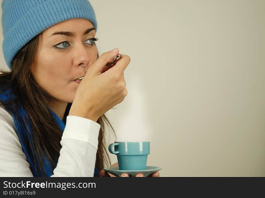 Tasting Hot Coffee