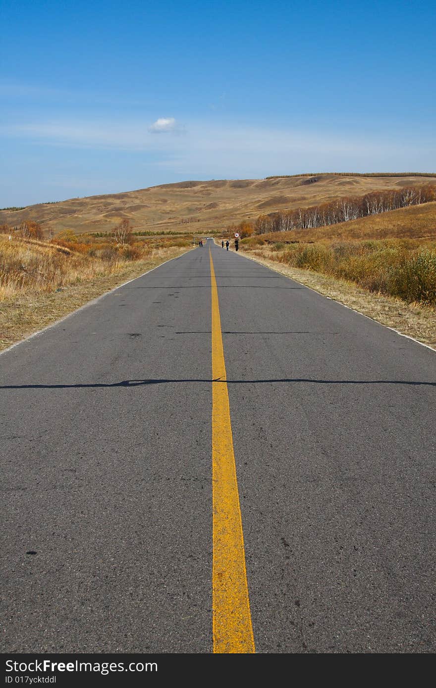 A highroad taken in inter Mongolia of China.