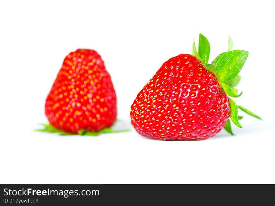 Fresh  strawberries isolated on white background