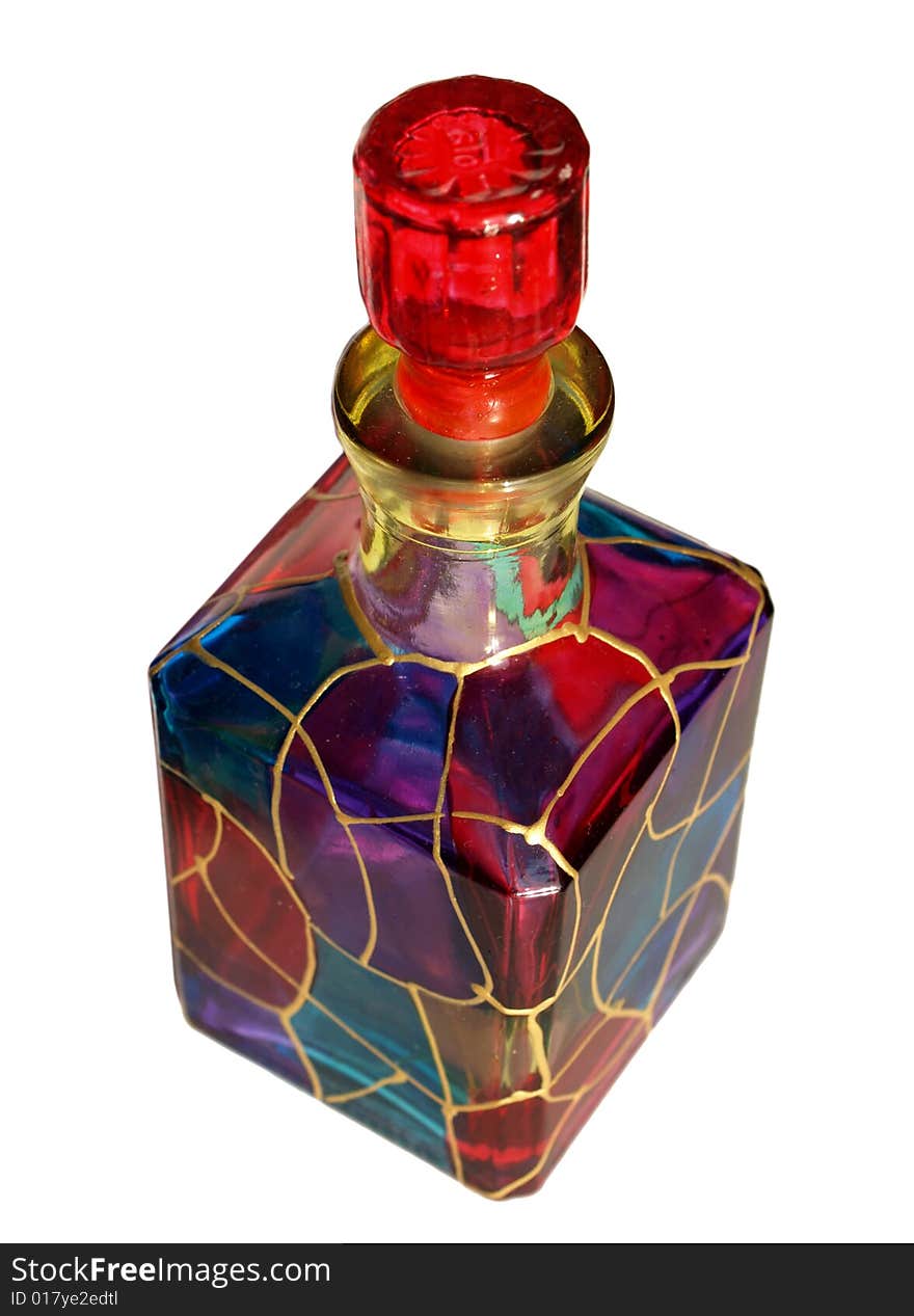 MUlti Coloured glass bottle isolated