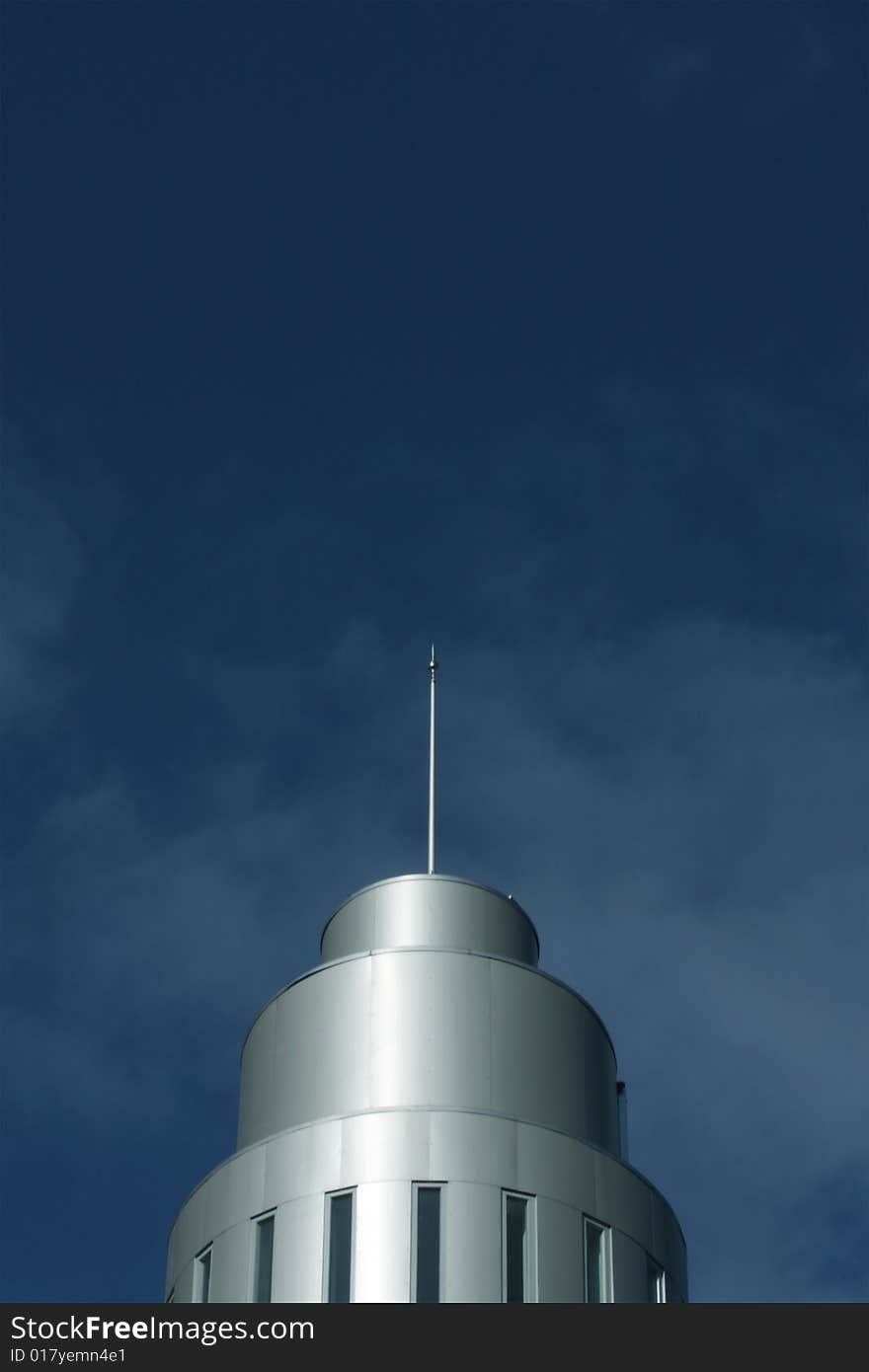 Small modern dome with flagstaff vertical. Small modern dome with flagstaff vertical.