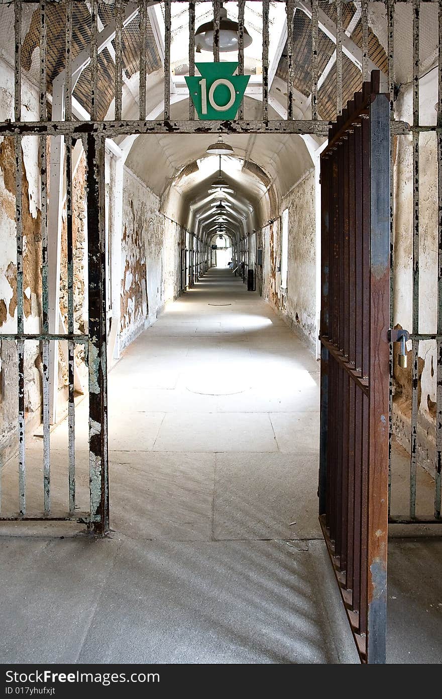 An old decaying cell block in a Philadelphia penitentiary. An old decaying cell block in a Philadelphia penitentiary