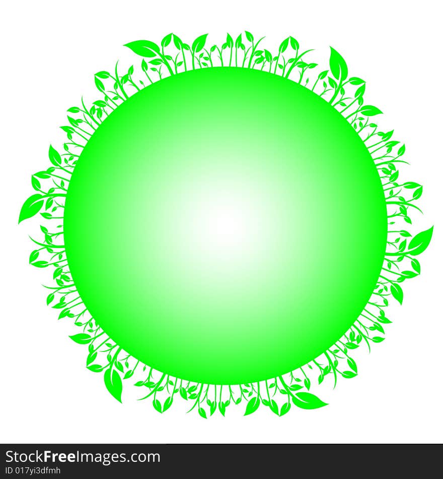 Leaves on circle, vector illustration