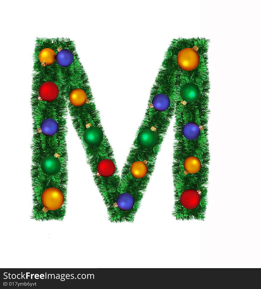 Christmas alphabet isolated on a white background - M. Christmas alphabet isolated on a white background - M