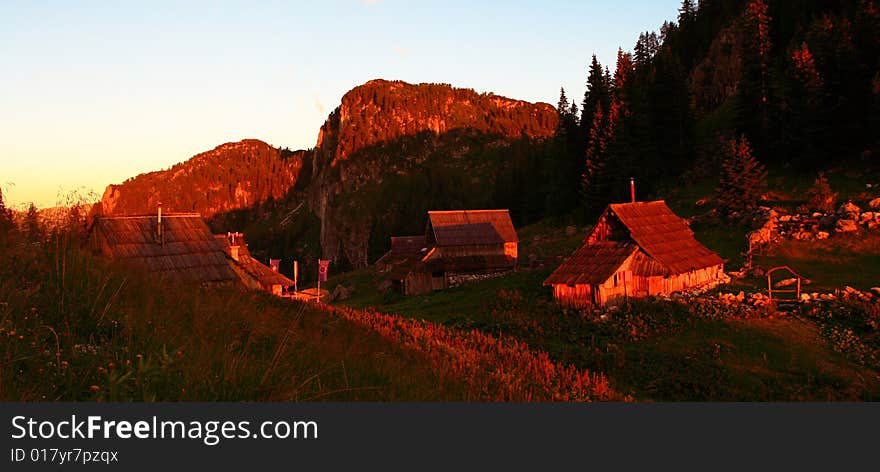 The Sunrise In Julian Alps