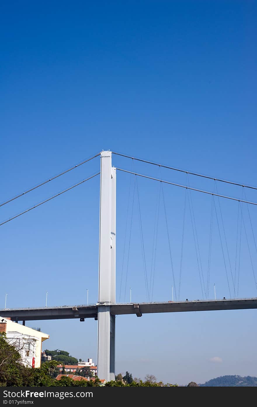 The Bosphorus Bridge, also called the First Bosphorus Bridge is one of the two bridges in Istanbul, Turkey spanning the Bosphorus strait. The Bosphorus Bridge, also called the First Bosphorus Bridge is one of the two bridges in Istanbul, Turkey spanning the Bosphorus strait.