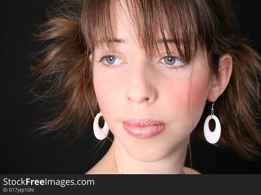 Close up of a teen model with beautiful blue eyes. Close up of a teen model with beautiful blue eyes