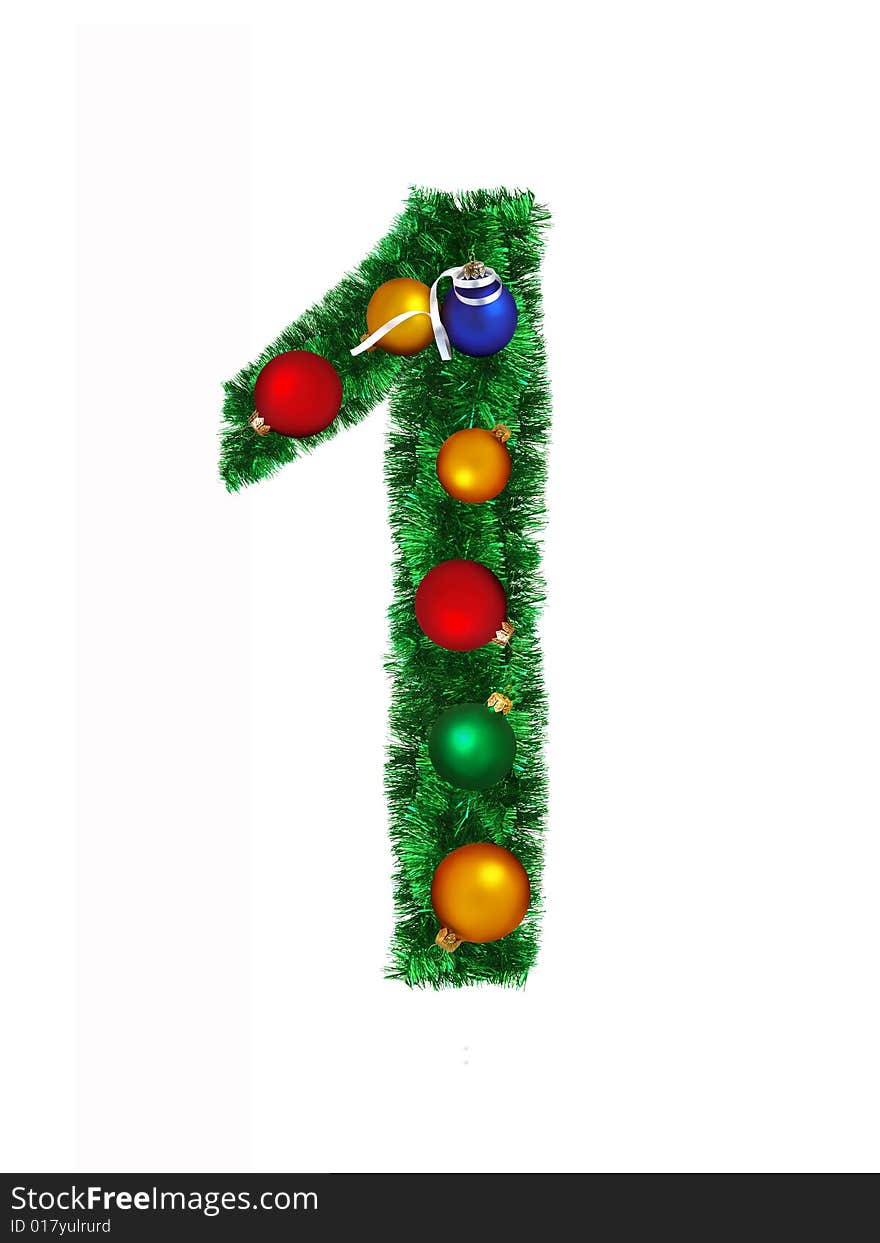 Numeral from christmas decoration - 1