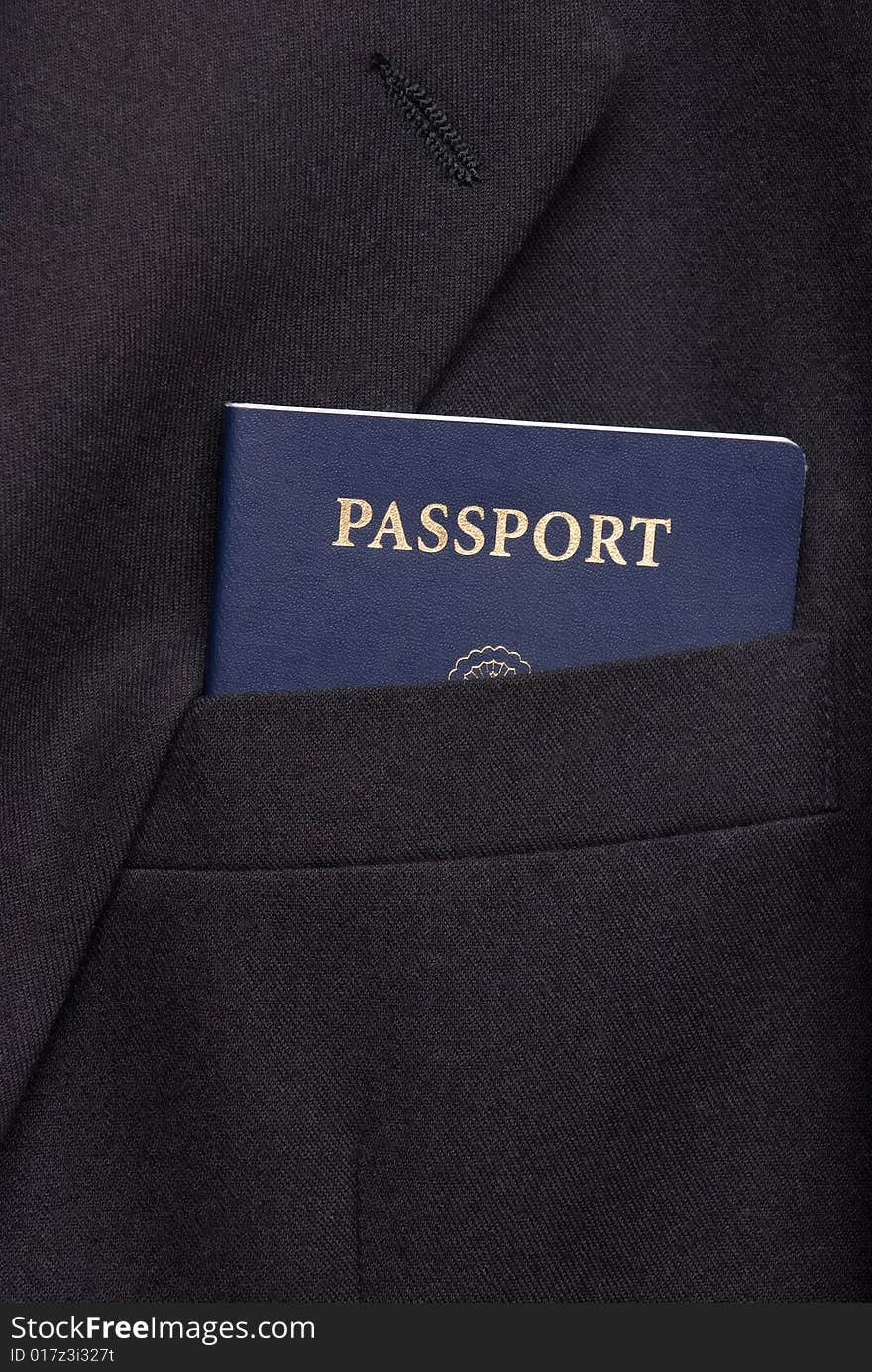 Business suit coat with passport