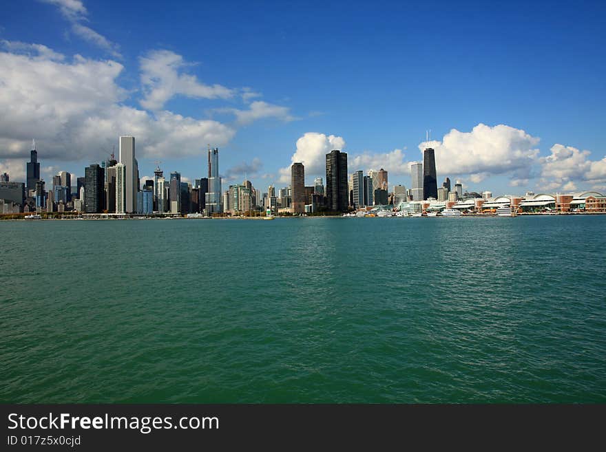 Lake Michigan and Chicago s Skyline