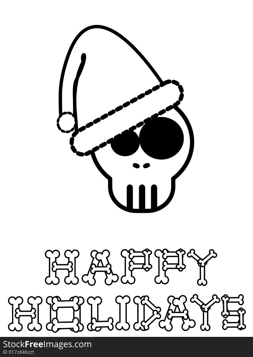 Coloring xmas skull