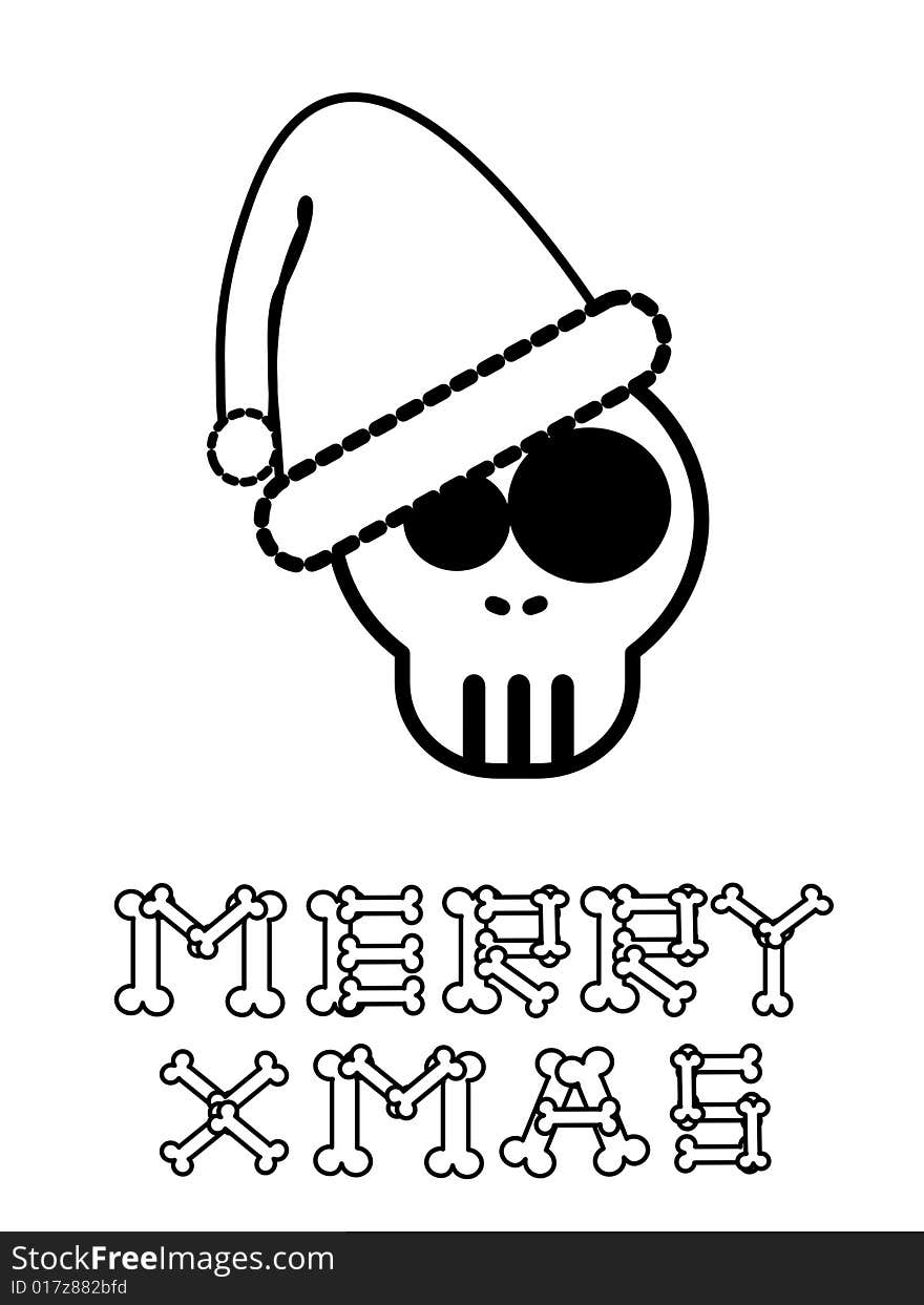 Coloring Xmas Skull 2