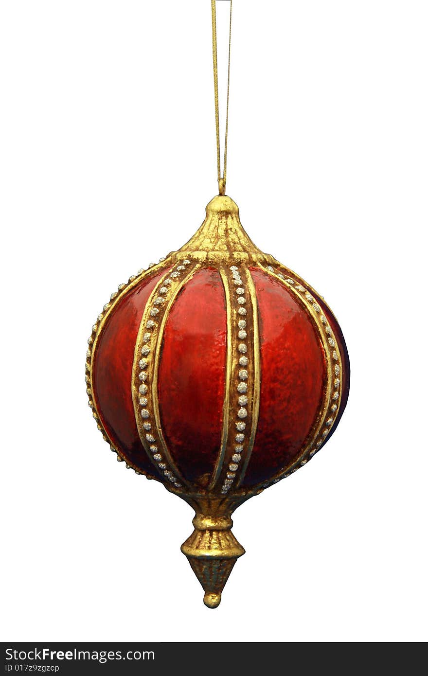 Attractive Shiny Red Ornate Christmas Tree Ornament with gold and studded trim and tips. Gives off the feel of Royalty Kings and Queens of the past. Attractive Shiny Red Ornate Christmas Tree Ornament with gold and studded trim and tips. Gives off the feel of Royalty Kings and Queens of the past.