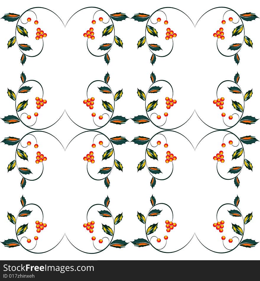 Abstract vegetable pattern for wallpapers or fabric. White background. Abstract vegetable pattern for wallpapers or fabric. White background.