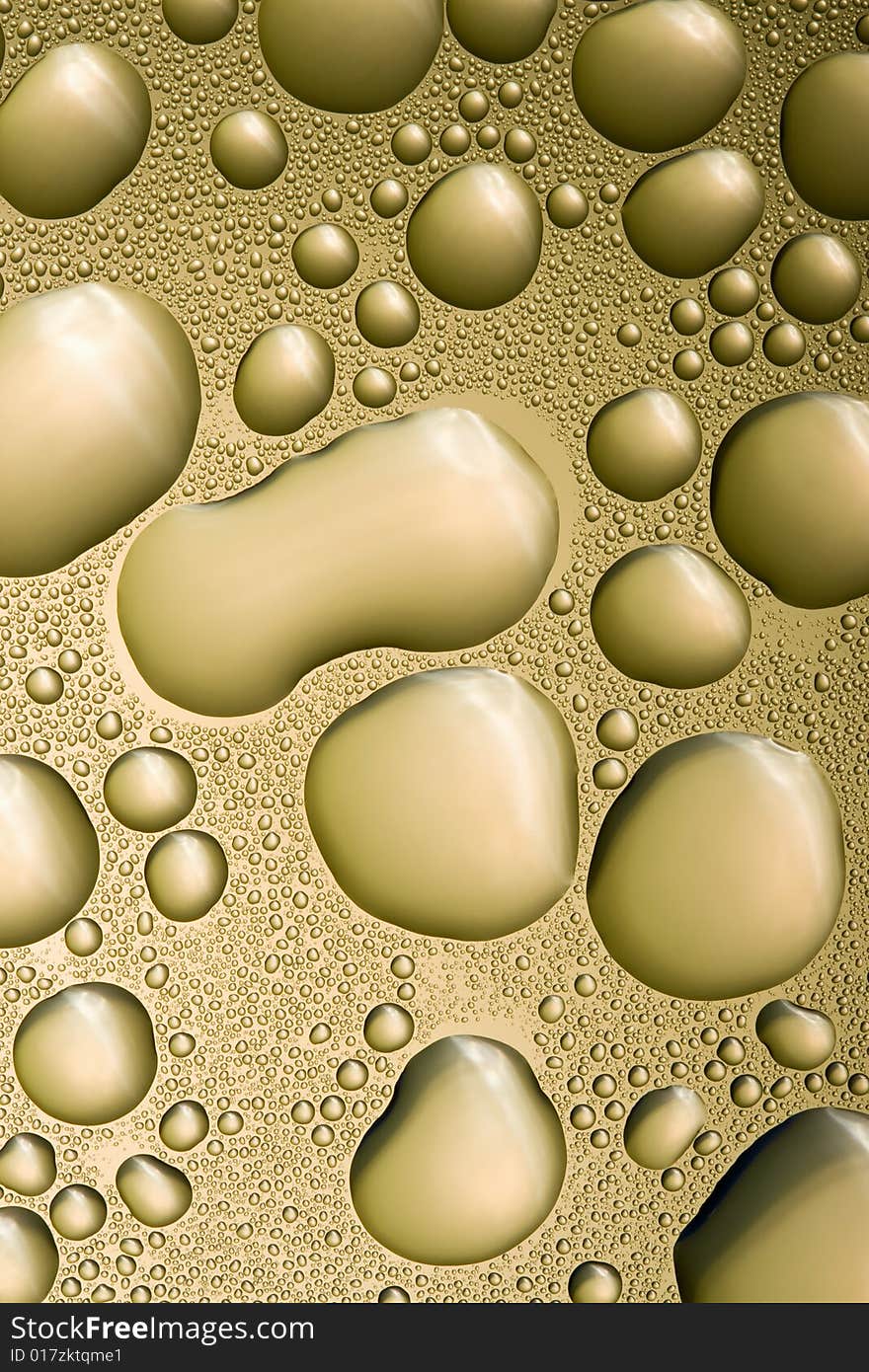 Golden water drops