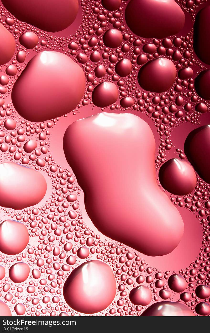 Red water drops. abstract background