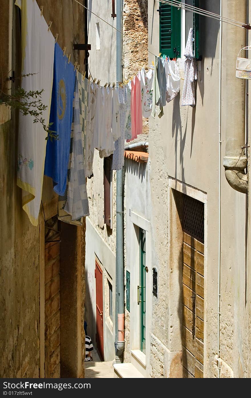 View on narrow Mediterranean street. View on narrow Mediterranean street