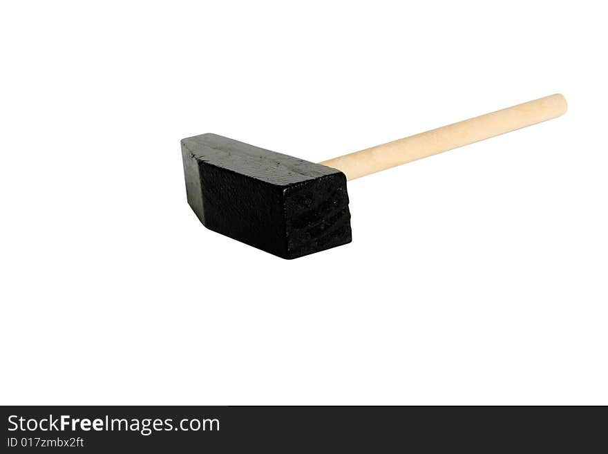 Black hammer is isolated on a white background