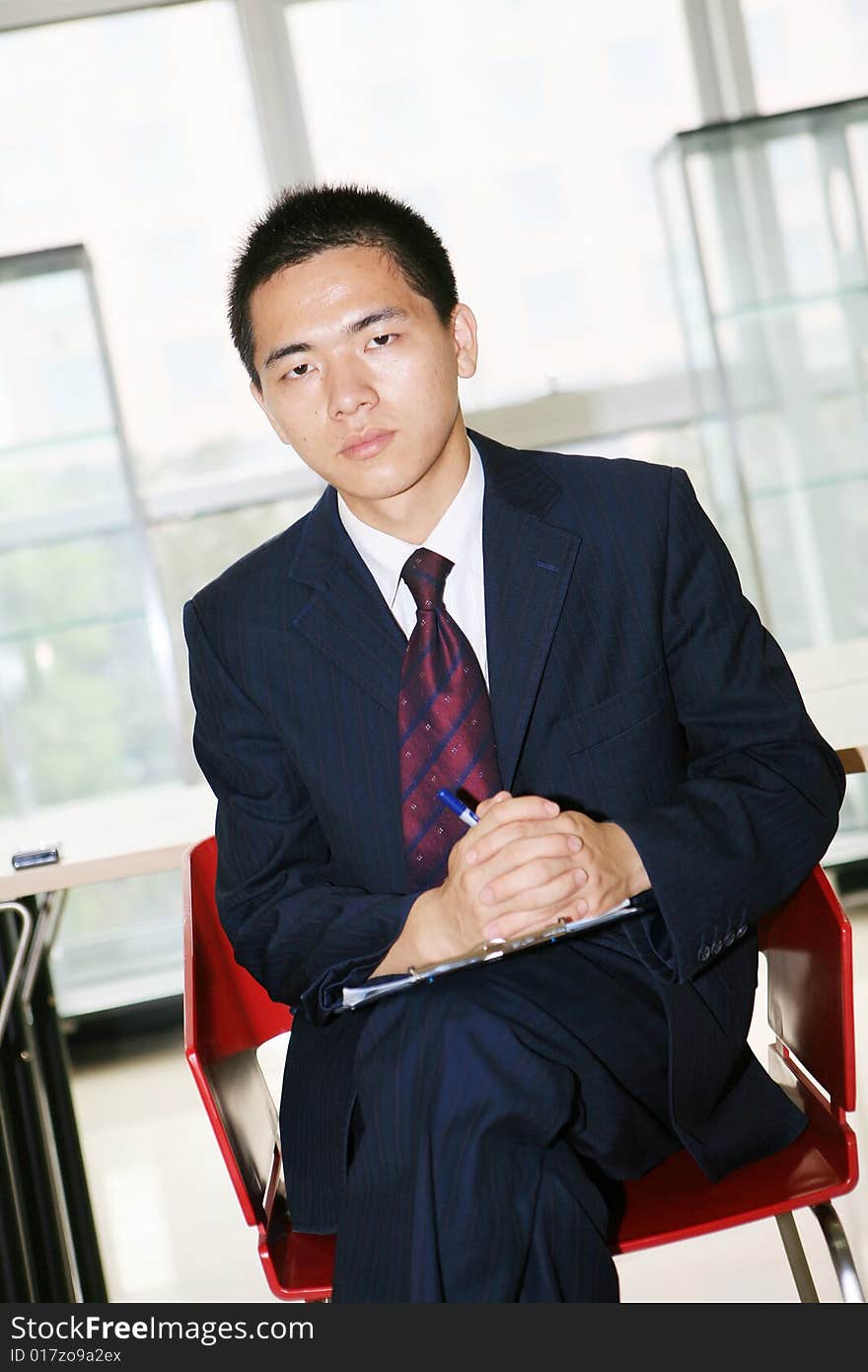 Young asian working in office