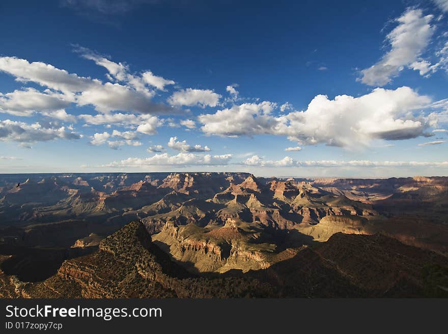 Grand Canyon during the day with blue sky