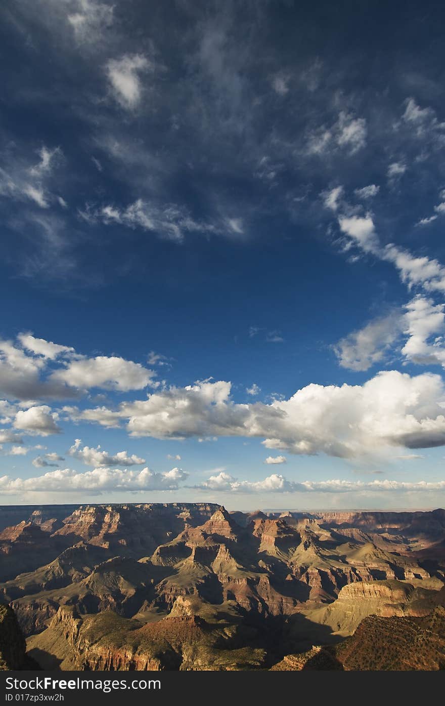 Grand Canyon during the day with blue sky